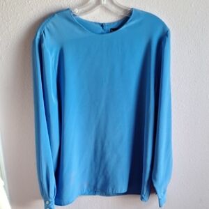 Sky Blue Blouse with Long Sleeves
